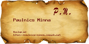 Paulnics Minna névjegykártya